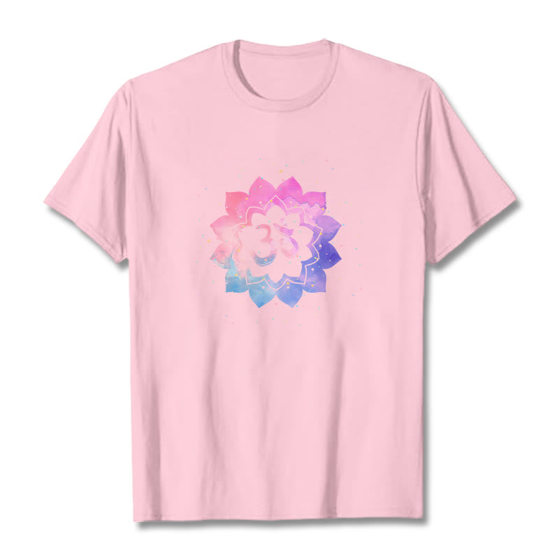 Maglietta in cotone con motivo Buddha Stones Om e Lotus colorato - Rosa chiaro - 2XL - image 21