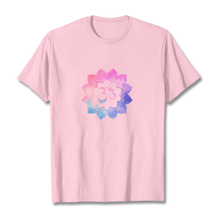 Maglietta in cotone con motivo Buddha Stones Om e Lotus colorato - Rosa chiaro - 2XL - image 21