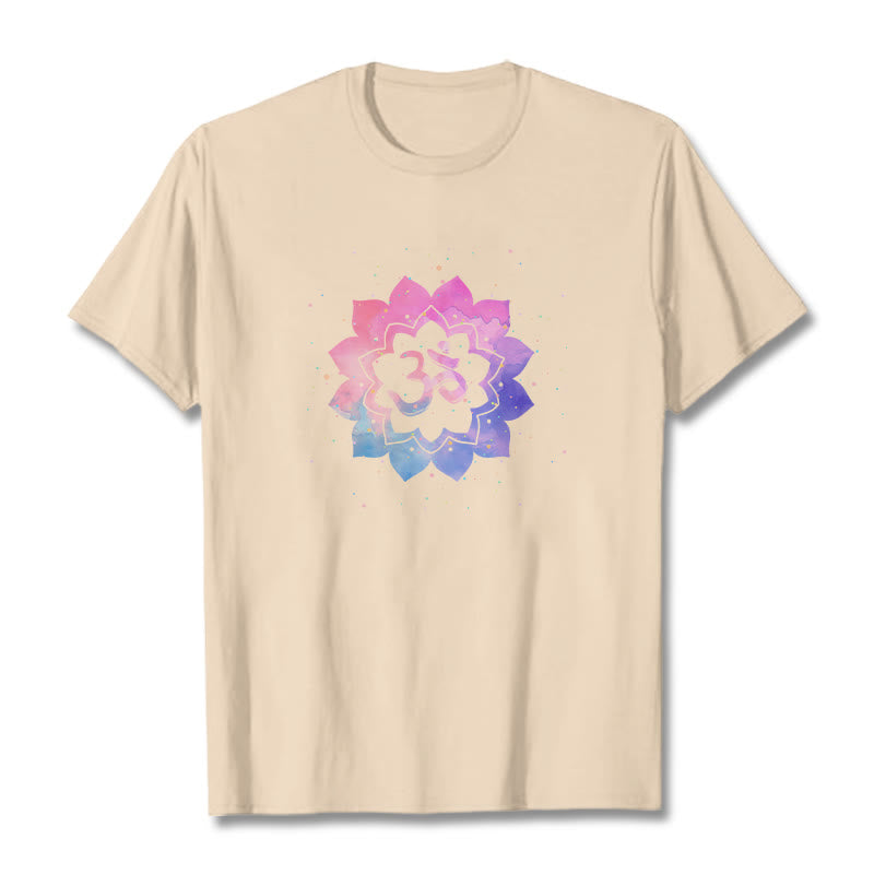 Maglietta in cotone con motivo Buddha Stones Om e Lotus colorato - Biscotto - 2XL - image 25