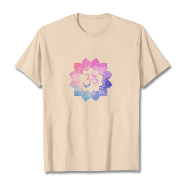 Maglietta in cotone con motivo Buddha Stones Om e Lotus colorato - Biscotto - 2XL - image 25