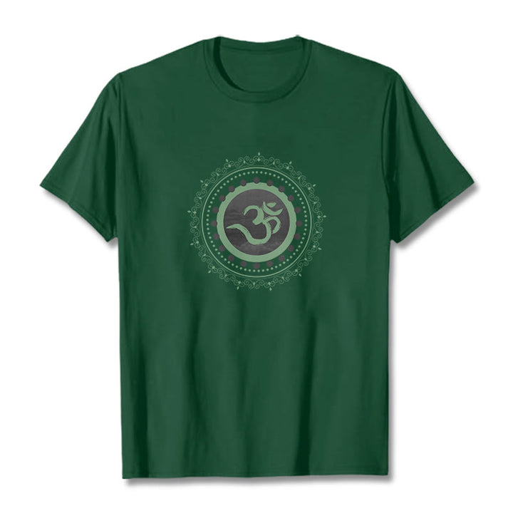 Maglietta in cotone con motivo Buddha Stones Om Mandala - Verde foresta - 2XL - image 17