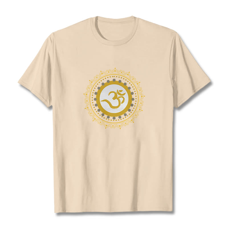 Maglietta in cotone con motivo Buddha Stones Om Mandala