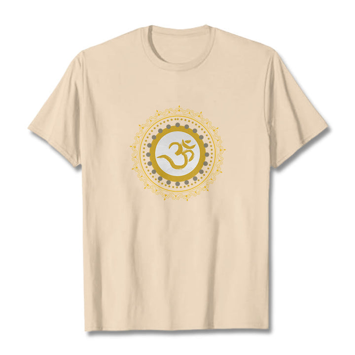 Maglietta in cotone con motivo Buddha Stones Om Mandala