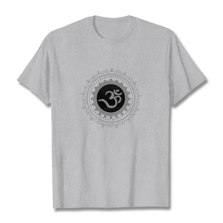 Maglietta in cotone con motivo Buddha Stones Om Mandala - Grigio chiaro - 2XL - image 15