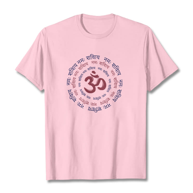 Maglietta in cotone con carattere mantra OM Buddha Stones Sanscrito - Rosa chiaro - 2XL - image 17