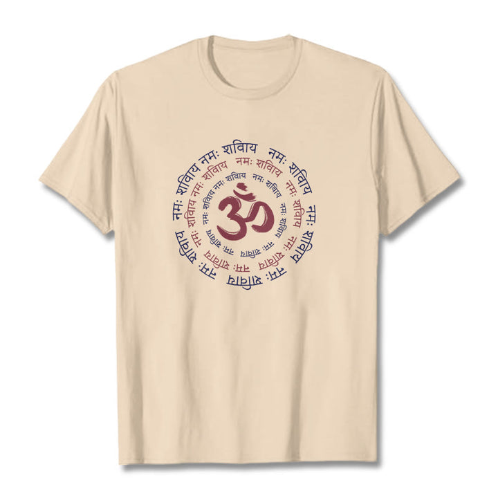 Maglietta in cotone con carattere mantra OM Buddha Stones Sanscrito - Biscotto - 2XL - image 8