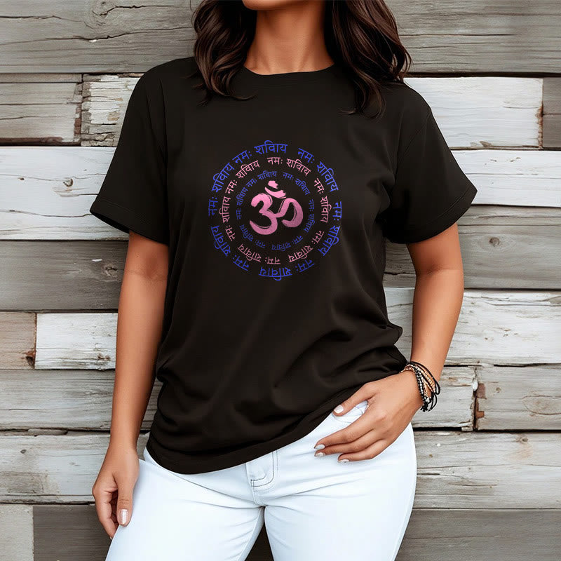 Maglietta in cotone con carattere mantra OM Buddha Stones Sanscrito - image 28