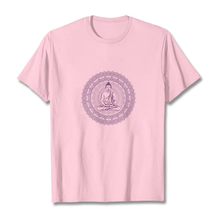 Maglietta in cotone con mandala Buddha Stones Buddha - Rosa chiaro - 2XL - image 18
