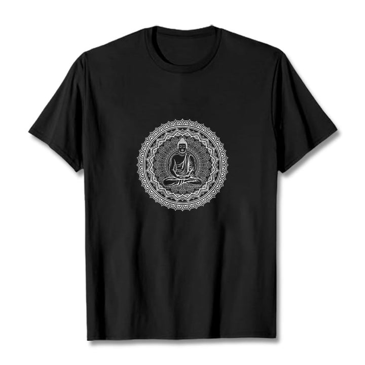 Maglietta in cotone con mandala Buddha Stones Buddha - Nero - 2XL - image 7