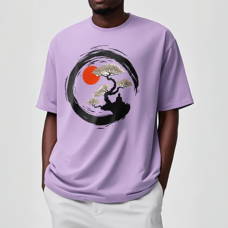 Maglietta Buddha Stones Red Sun Pine Zen Circle Meditazione Buddha Tee - image 36