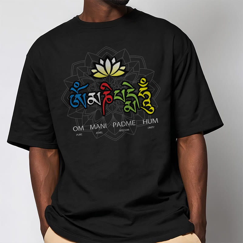 T-shirt con maglietta Buddha Stones Om Mani Padme Hum Lotus