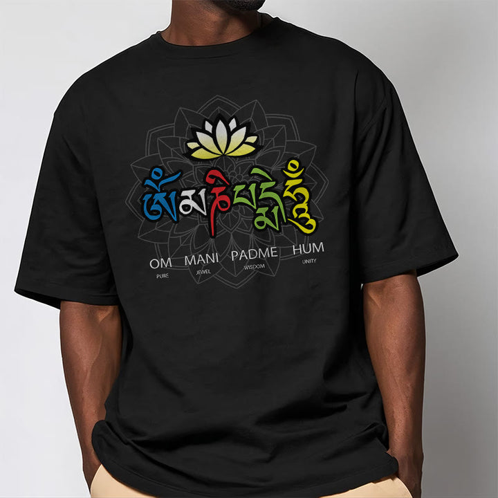 T-shirt con maglietta Buddha Stones Om Mani Padme Hum Lotus