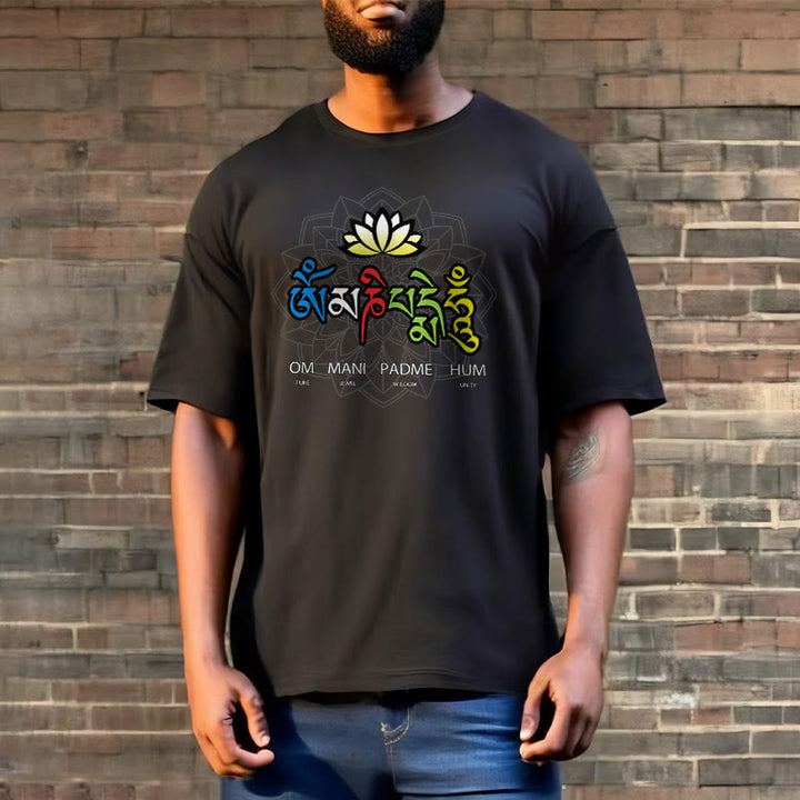 T-shirt con maglietta Buddha Stones Om Mani Padme Hum Lotus