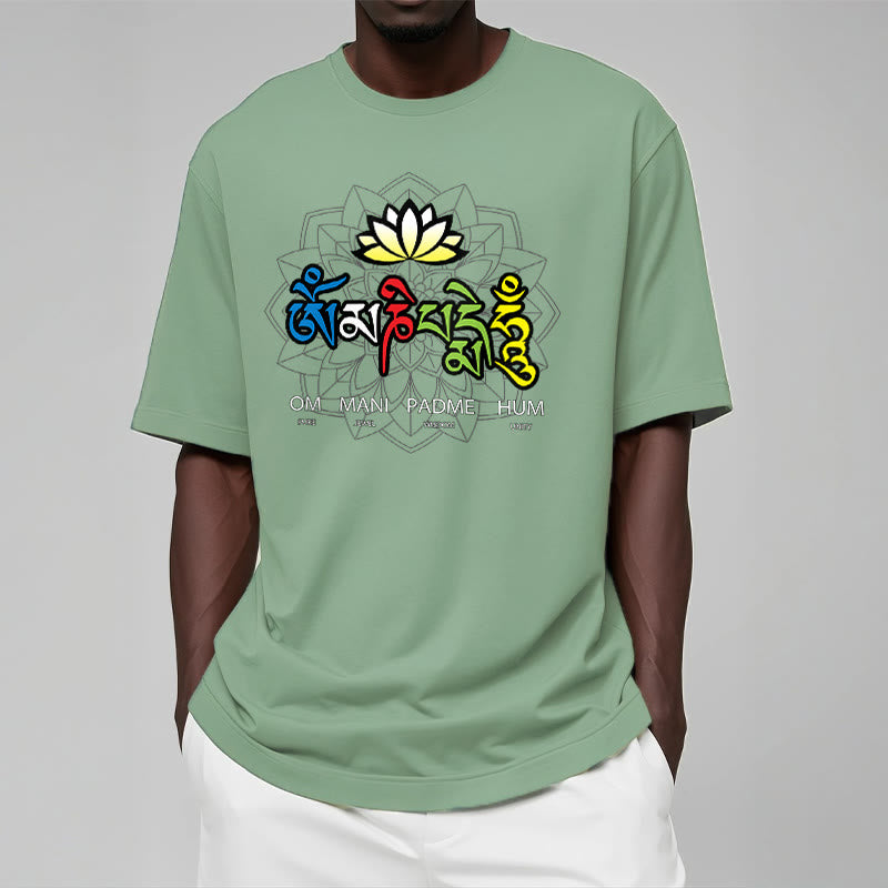 T-shirt con maglietta Buddha Stones Om Mani Padme Hum Lotus