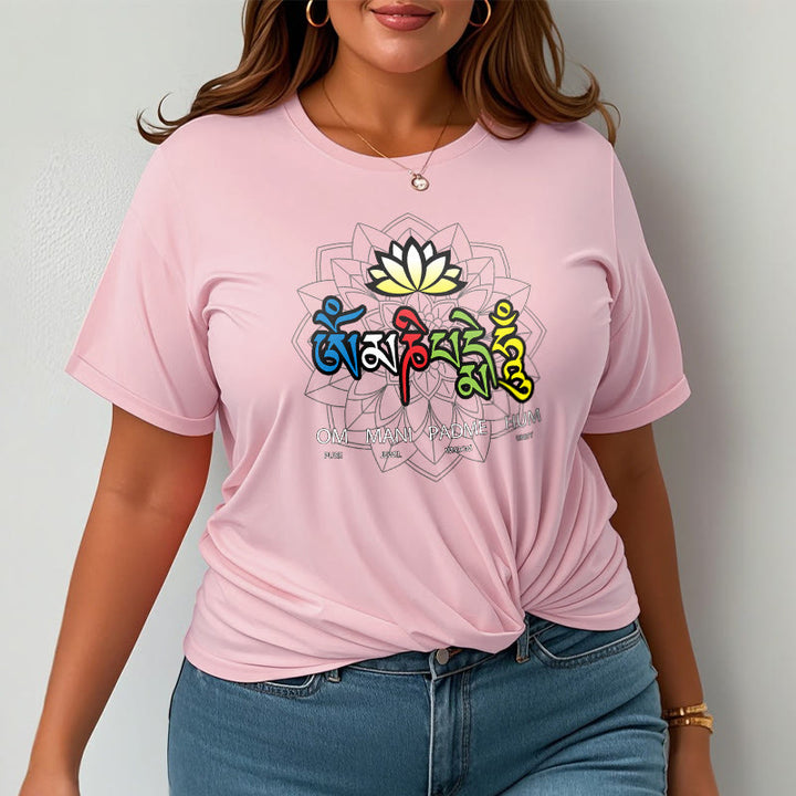 T-shirt con maglietta Buddha Stones Om Mani Padme Hum Lotus
