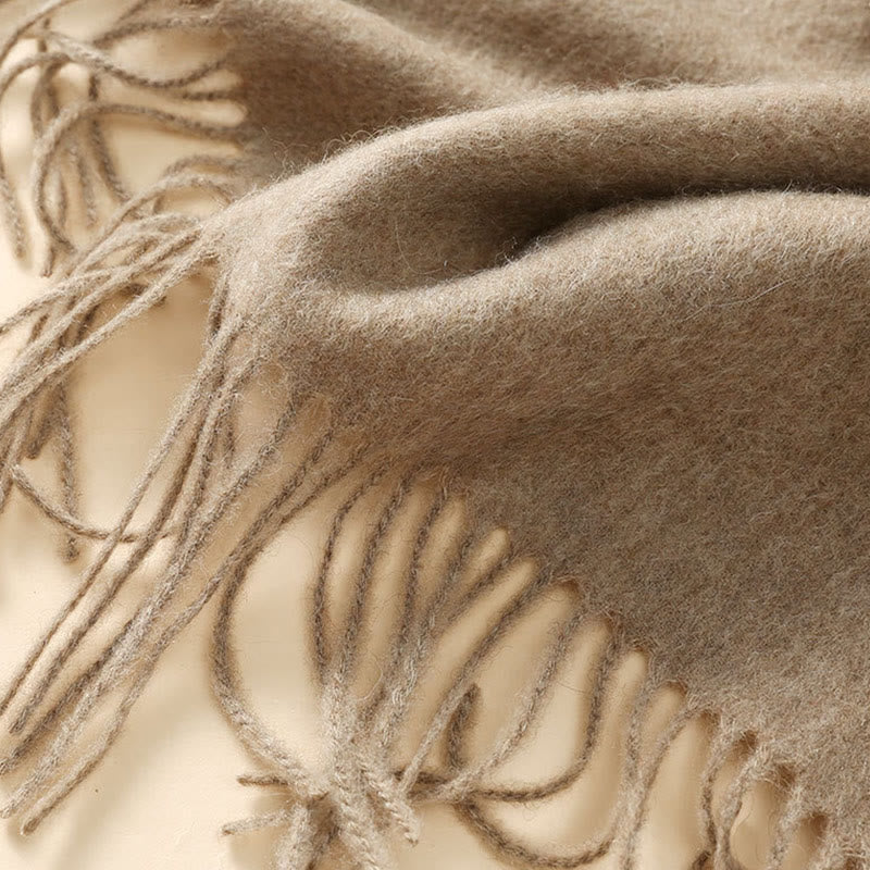 Scialle di lana con Buddha Stones , bianco, arancione, ricamo a fiori, nappa, sciarpa da viaggio invernale e calda - image 7