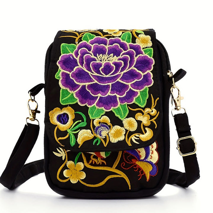 Buddha Stones Inula Flower Peony Ricamo Tela Shopping Borsa Borsa A Tracolla