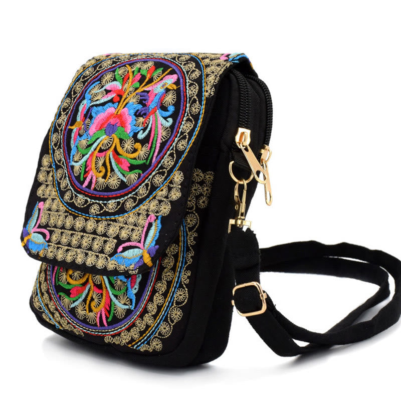 Buddha Stones Inula Flower Peony Ricamo Tela Shopping Borsa Borsa A Tracolla