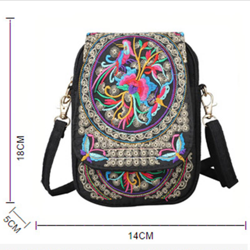 Buddha Stones Inula Flower Peony Ricamo Tela Shopping Borsa Borsa A Tracolla