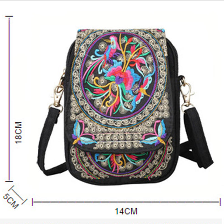 Buddha Stones Inula Flower Peony Ricamo Tela Shopping Borsa Borsa A Tracolla