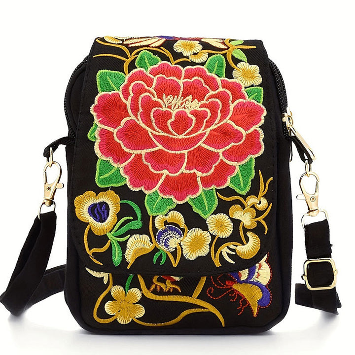 Buddha Stones Inula Flower Peony Ricamo Tela Shopping Borsa Borsa A Tracolla