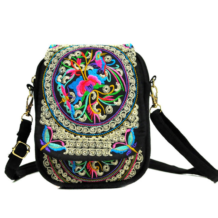 Buddha Stones Inula Flower Peony Ricamo Tela Shopping Borsa Borsa A Tracolla