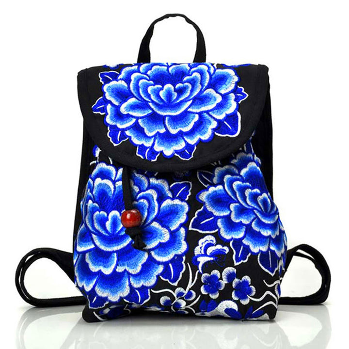 Zaino in tela con ricamo Buddha Stones Peony Chinese Money Tree