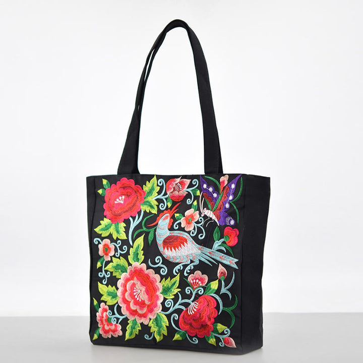 Buddha Stones Galsang Magpie Peony Camellia Chrysanthemum Ricamo Tela Shopping Borsa Borsa a mano Borsa a tracolla