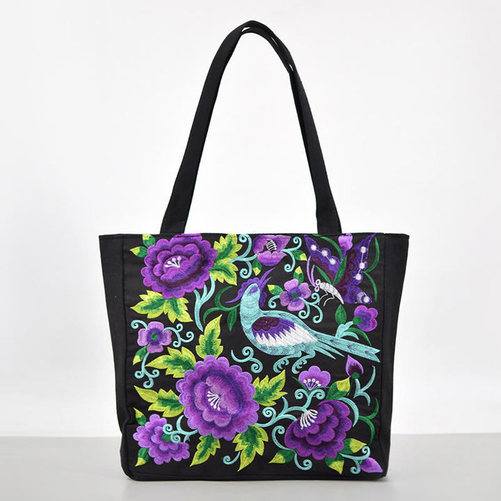 Buddha Stones Galsang Magpie Peony Camellia Chrysanthemum Ricamo Tela Shopping Borsa Borsa a mano Borsa a tracolla