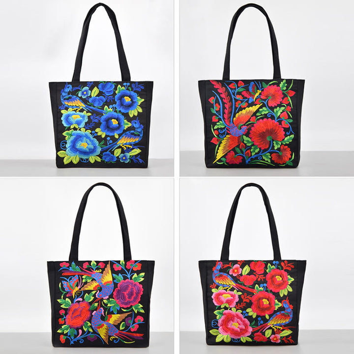 Buddha Stones Galsang Magpie Peony Camellia Chrysanthemum Ricamo Tela Shopping Borsa Borsa a mano Borsa a tracolla