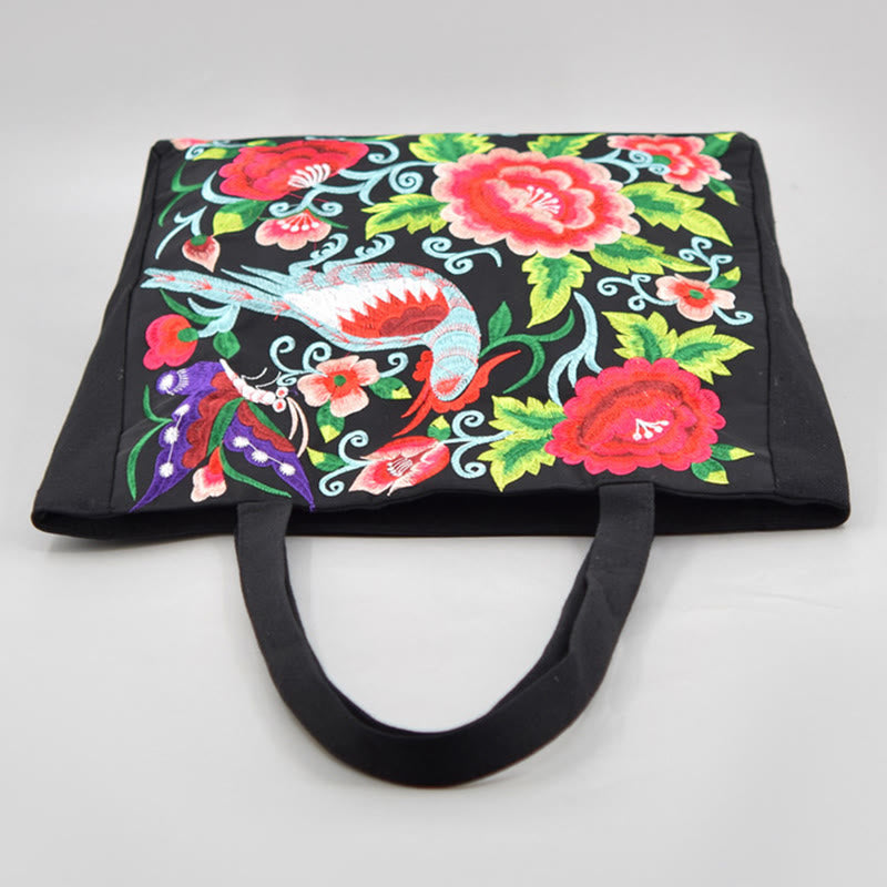Buddha Stones Galsang Magpie Peony Camellia Chrysanthemum Ricamo Tela Shopping Borsa Borsa a mano Borsa a tracolla