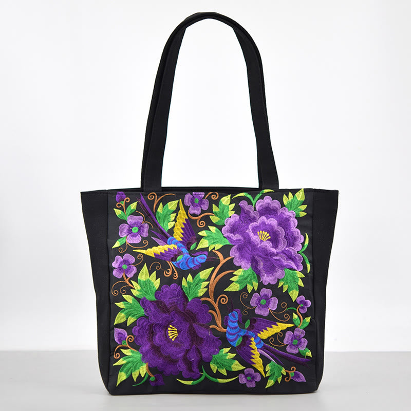 Buddha Stones Galsang Magpie Peony Camellia Chrysanthemum Ricamo Tela Shopping Borsa Borsa a mano Borsa a tracolla