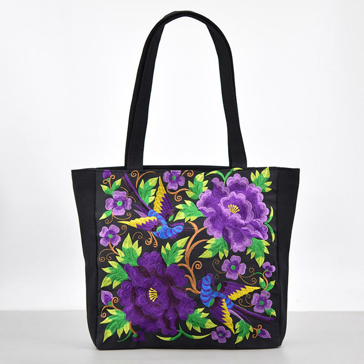 Buddha Stones Galsang Magpie Peony Camellia Chrysanthemum Ricamo Tela Shopping Borsa Borsa a mano Borsa a tracolla