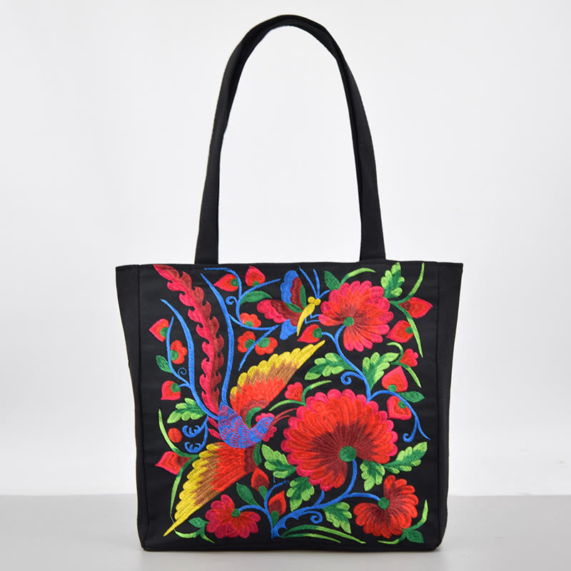 Buddha Stones Galsang Magpie Peony Camellia Chrysanthemum Ricamo Tela Shopping Borsa Borsa a mano Borsa a tracolla