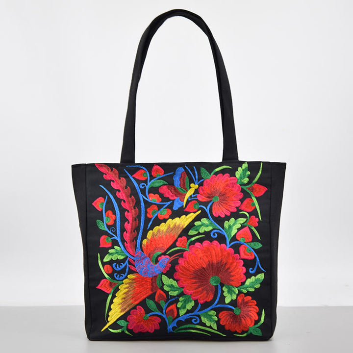 Buddha Stones Galsang Magpie Peony Camellia Chrysanthemum Ricamo Tela Shopping Borsa Borsa a mano Borsa a tracolla