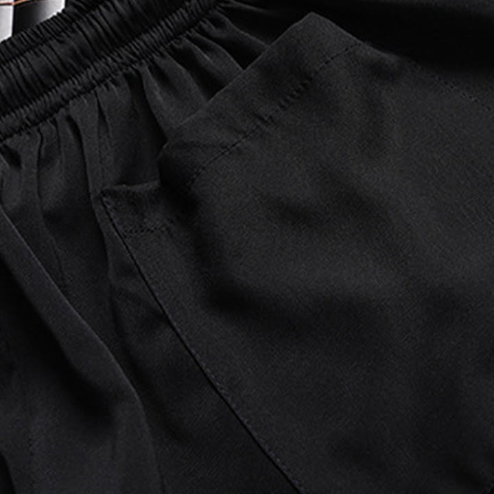 Buddha Stones Bambù Fiore di pesco Tang Suit Hanfu Tradizionale Uniforme Manica Corta Top Pantaloni Abbigliamento Uomo Set