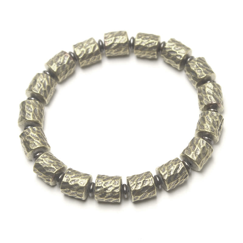 Braccialetto portafortuna con motivo a cratere di meteorite in rame Buddha Stones