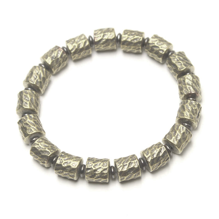 Braccialetto portafortuna con motivo a cratere di meteorite in rame Buddha Stones