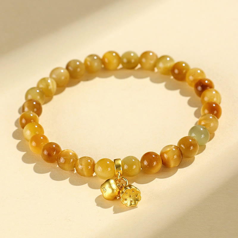 Bracciale di protezione con Buddha Stones Occhio di tigre Fu Carattere Bambù Koi Pesce Loto Om Mani Padme Hum