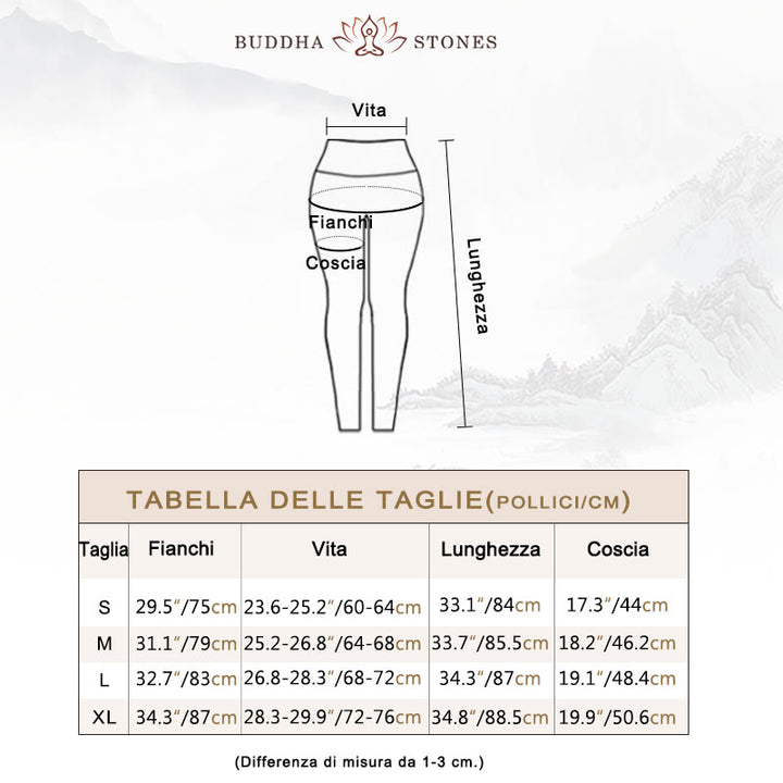 Leggings sportivi da fitness con stampa di foglie semplici Buddha Stones, pantaloni da yoga da donna - image 5