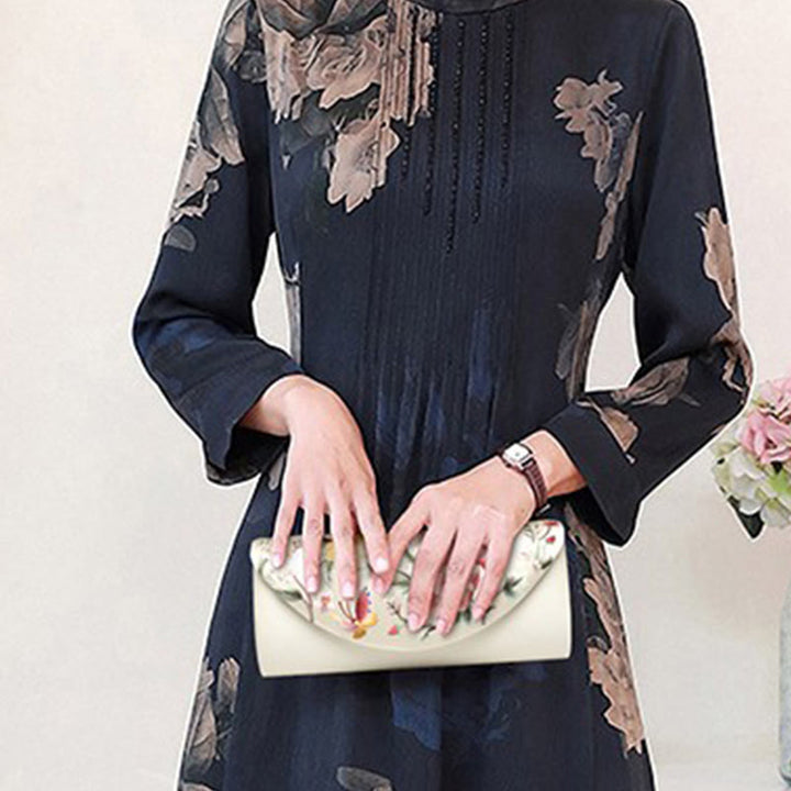 Buddha Stones Peonia Tulipano Su Ricamo Borsa da sposa Borsa a tracolla