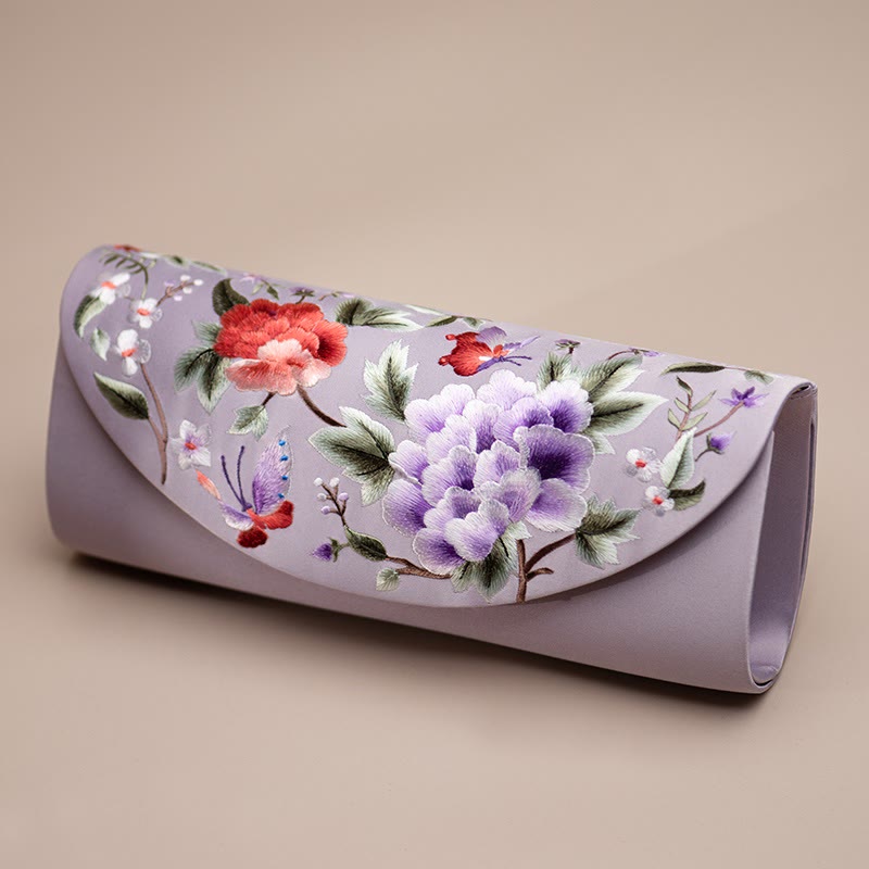 Buddha Stones Peonia Tulipano Su Ricamo Borsa da sposa Borsa a tracolla