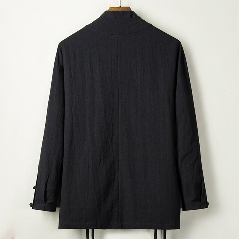 Buddha Stones Autunno Cinese Hanfu Cotone Lino Uomo Giacca Abbigliamento - image 6