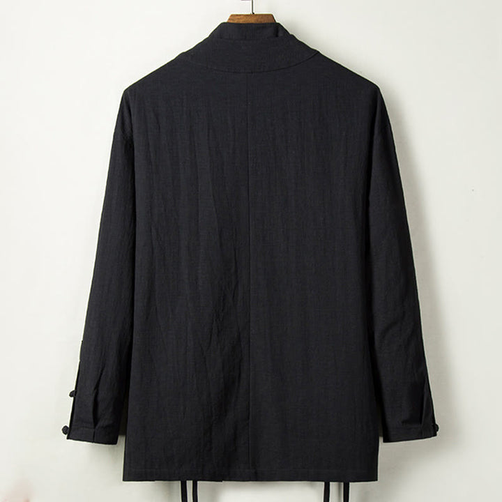 Buddha Stones Autunno Cinese Hanfu Cotone Lino Uomo Giacca Abbigliamento - image 6