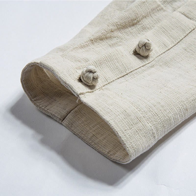 Buddha Stones Autunno Cinese Hanfu Cotone Lino Uomo Giacca Abbigliamento - image 10