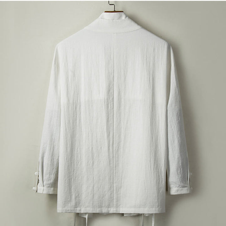 Buddha Stones Autunno Cinese Hanfu Cotone Lino Uomo Giacca Abbigliamento - image 3