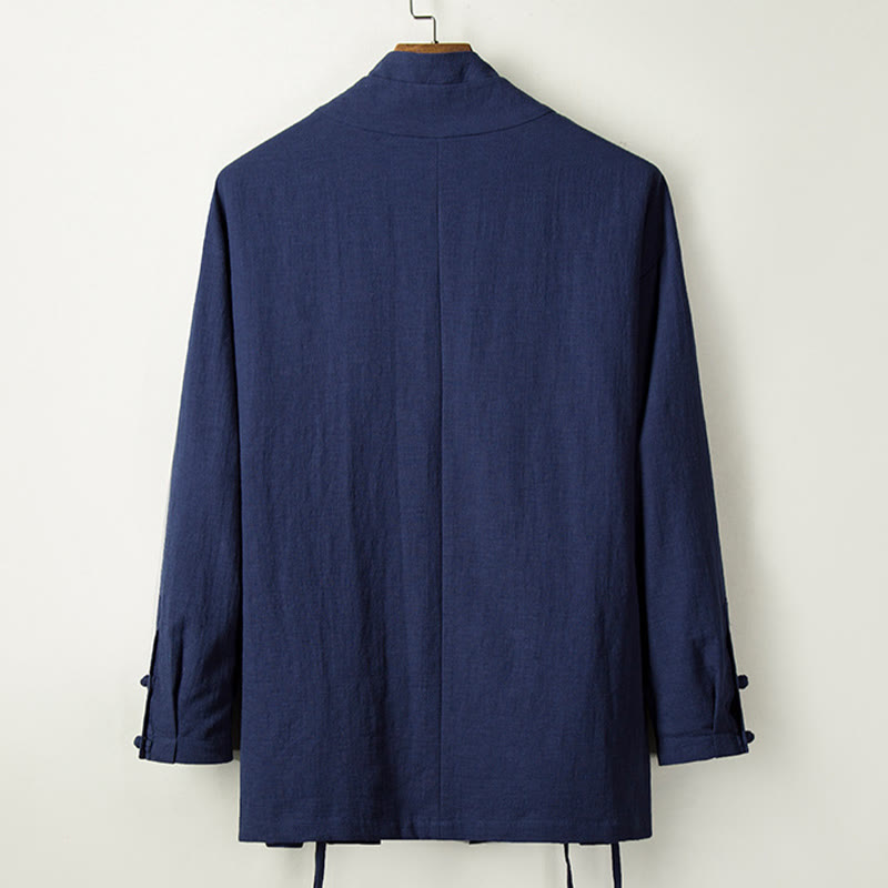 Buddha Stones Autunno Cinese Hanfu Cotone Lino Uomo Giacca Abbigliamento - image 1