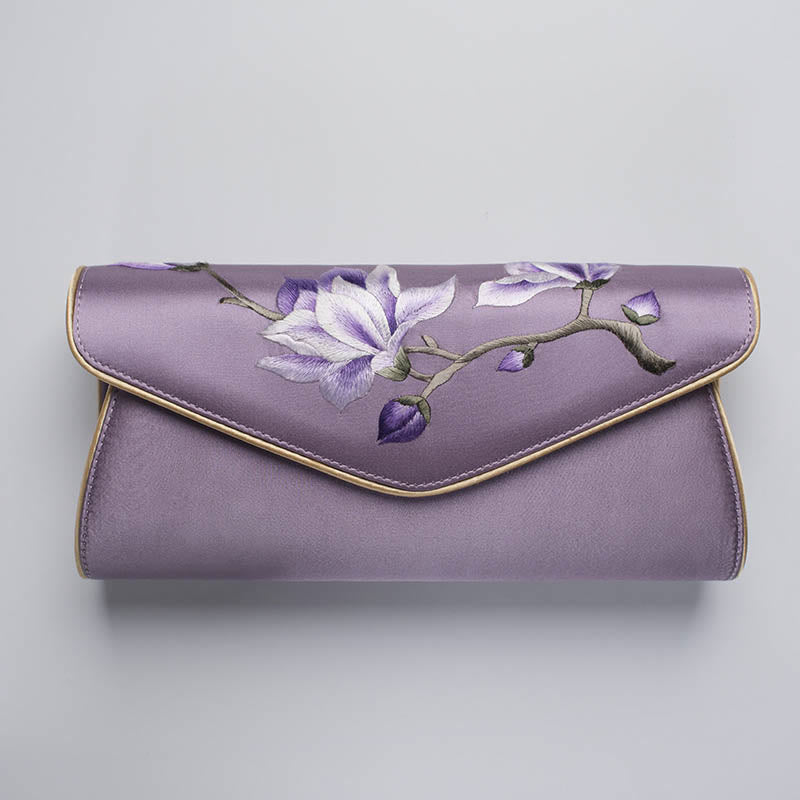Buddha Stones Magnolia Su Ricamo Borsa da sposa Borsa a tracolla Borsa a mano