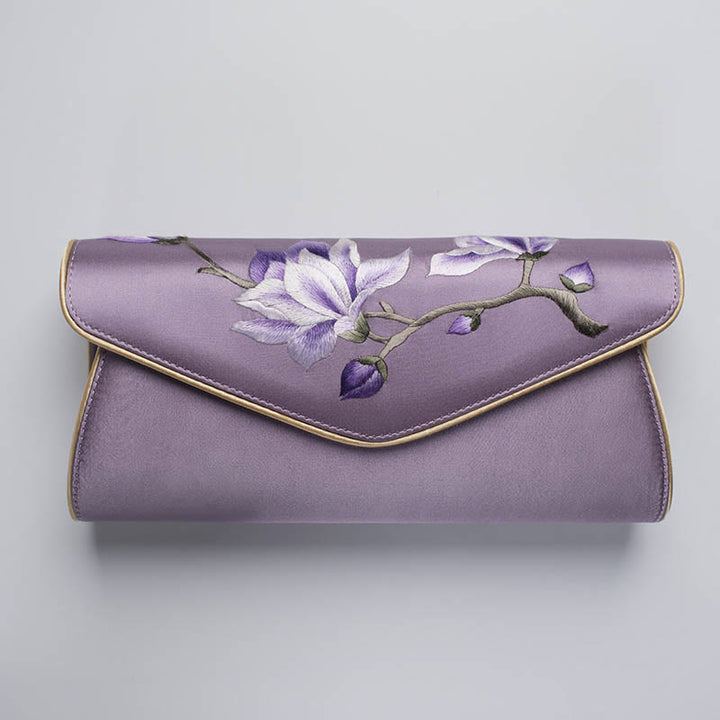 Buddha Stones Magnolia Su Ricamo Borsa da sposa Borsa a tracolla Borsa a mano