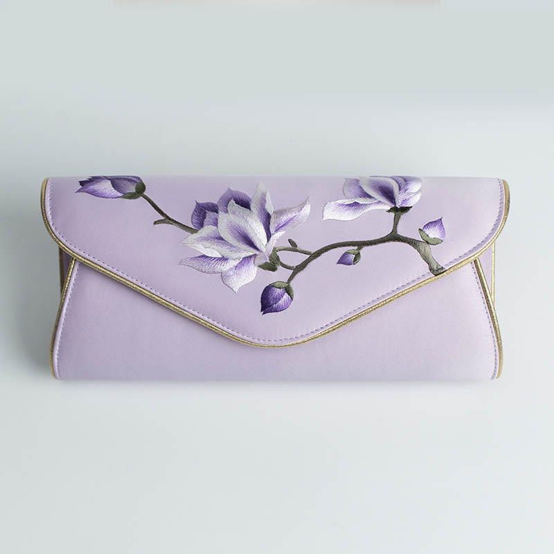 Buddha Stones Magnolia Su Ricamo Borsa da sposa Borsa a tracolla Borsa a mano